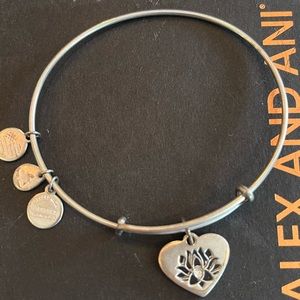 Alex and Ani - Lotus Peace Petals - Adjustable Bangle - Rafaelian Silver